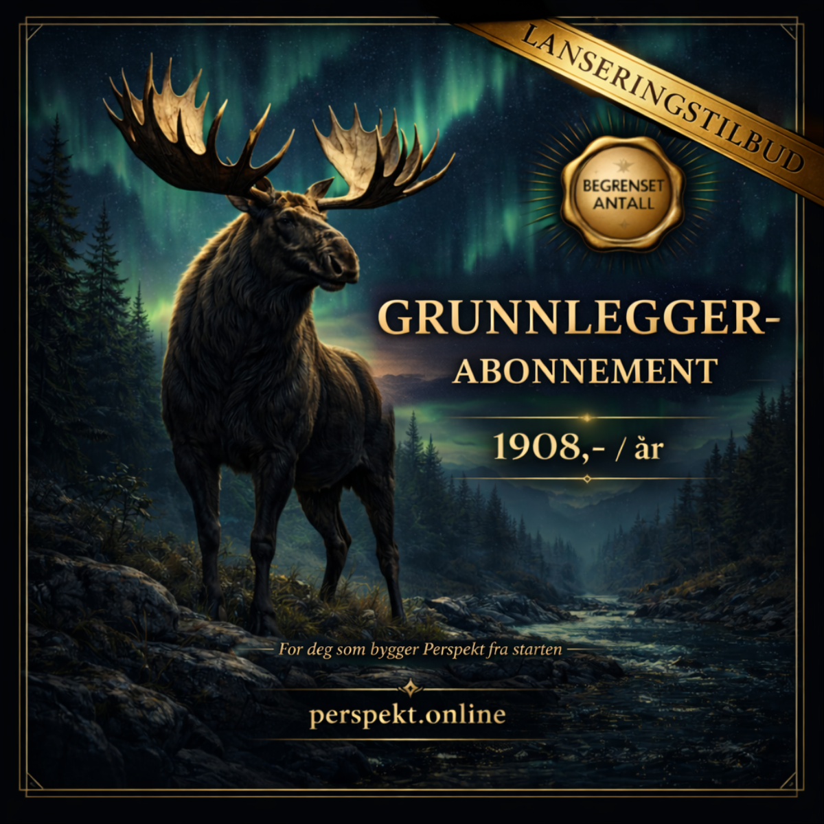 Perspekt grunnlegger-abonnement lanseringstilbud – 1908 kr per år