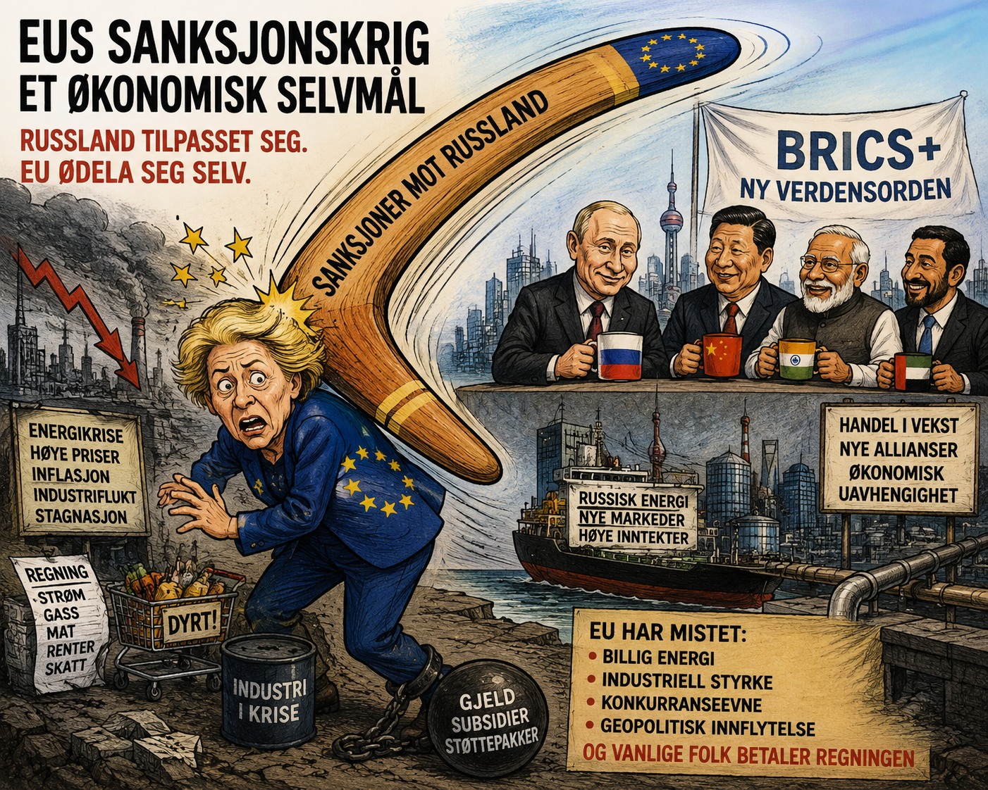 EUs russofobiske økonomiske krig er blitt et historisk selvmål