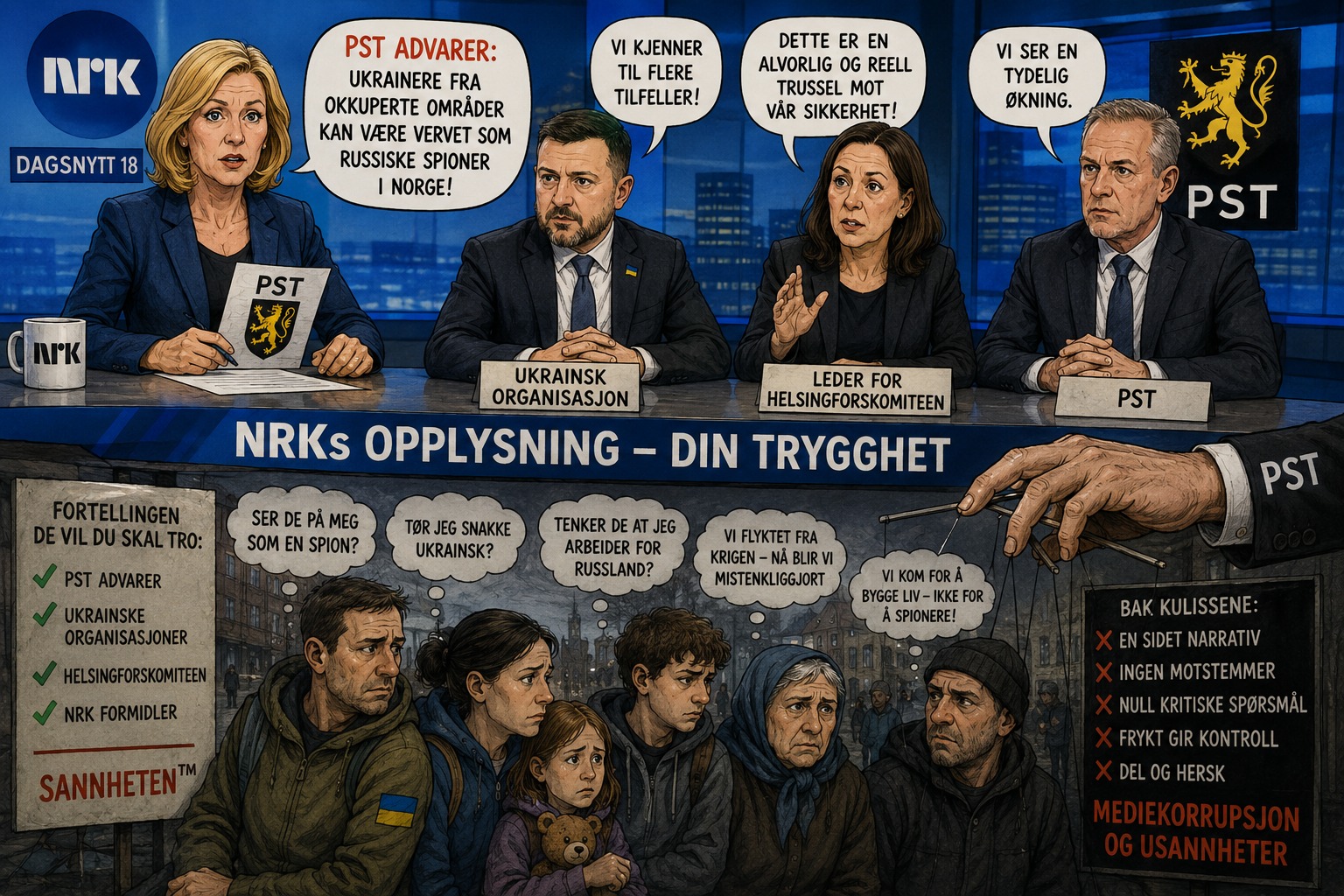 Når Dagsnytt 18 gjør ukrainere i Norge til potensielle spioner