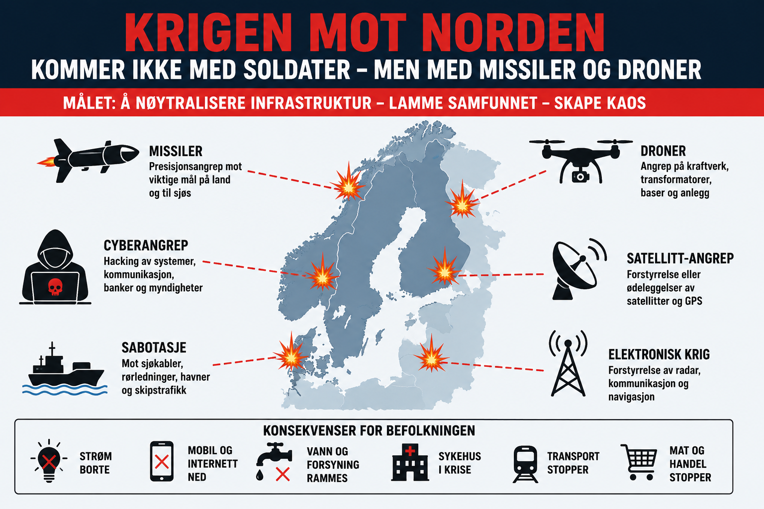 Krigen mot Norden kan begynne med mørke