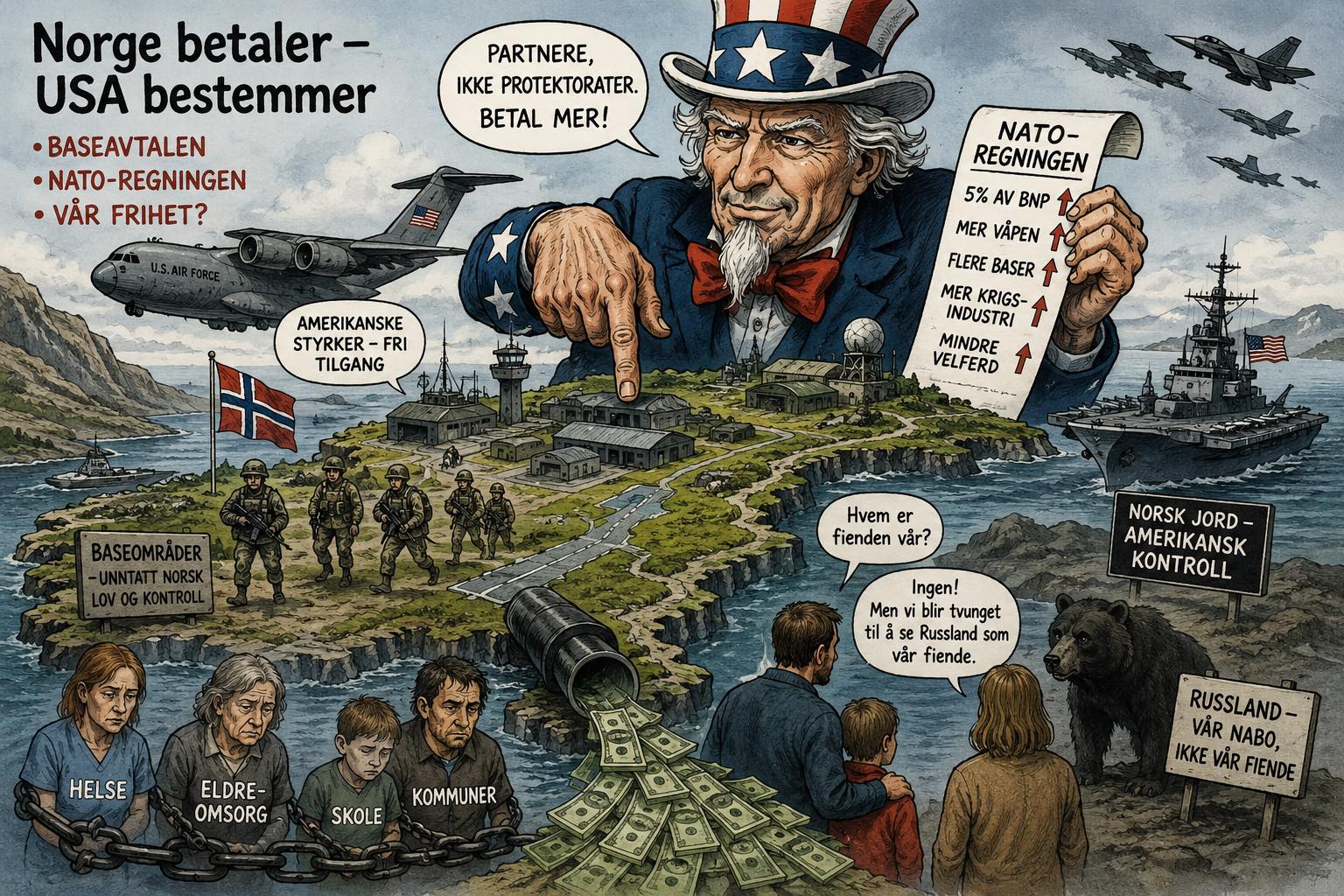 Norge betaler – USA bestemmer
