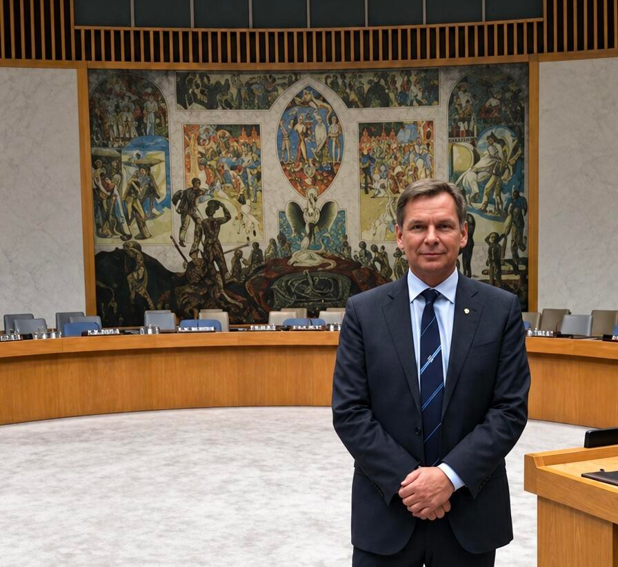 Dan Viggo Bergtun i FNs sikkerhetsrådssal i New York.