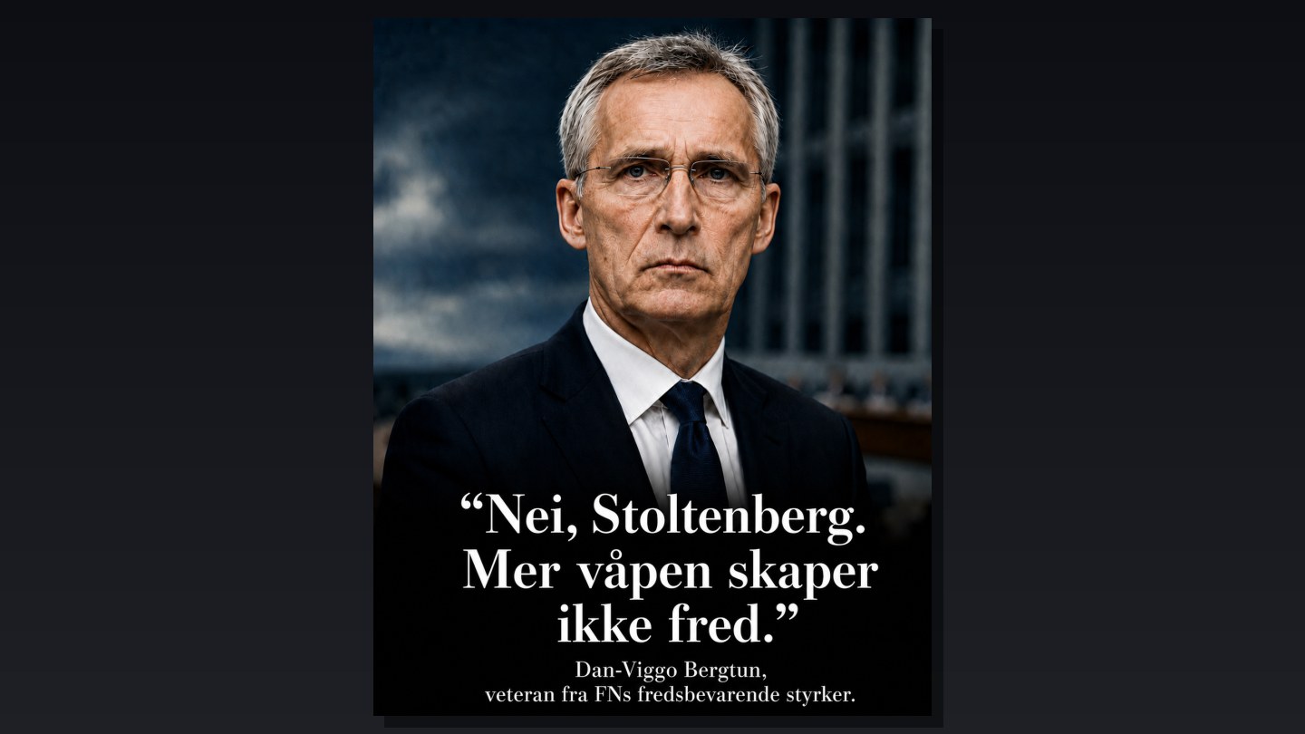 Nei, Stoltenberg. Mer våpen skaper ikke fred