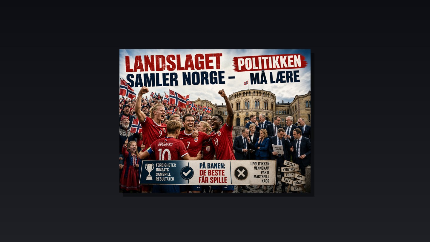 Når landslaget samler Norge, avslører det hvor dårlig landet styres