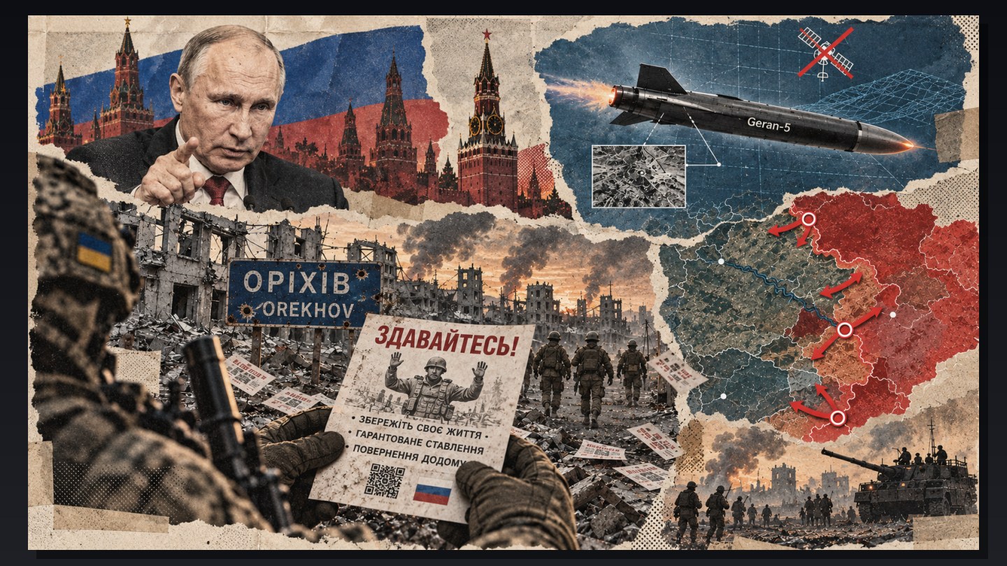Russia Calls on the Orikhiv Garrison to Surrender. New Geran-5 Can Fly Without Satellite Signals — and Putin Says: “Victory Will Be Ours”